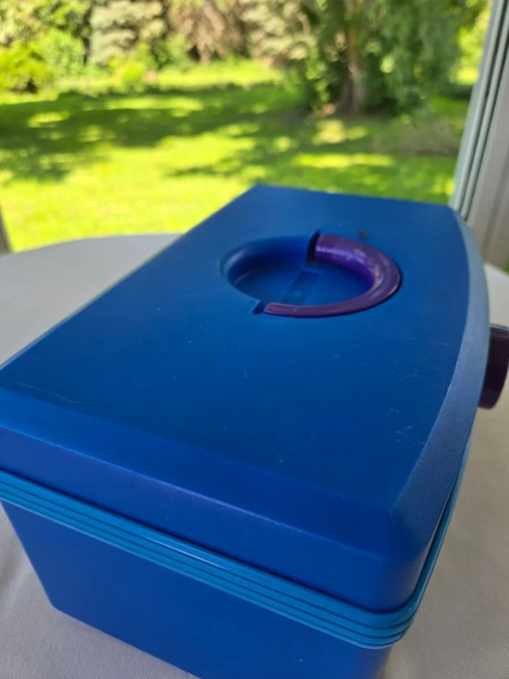 Vintage Caboodles Cosmetic Carry Case Organizer 2770 Blue and Purple